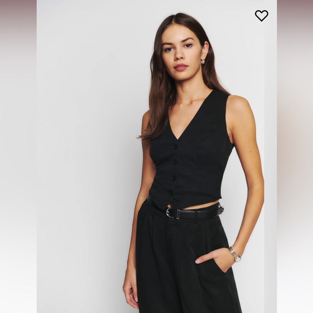 Reformation Devin twill vest size 8